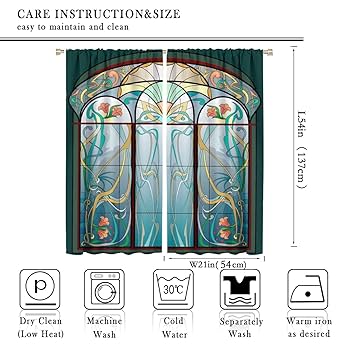 Amazon｜ステンドグラスウィンドウカーテン、美しいカラフルな